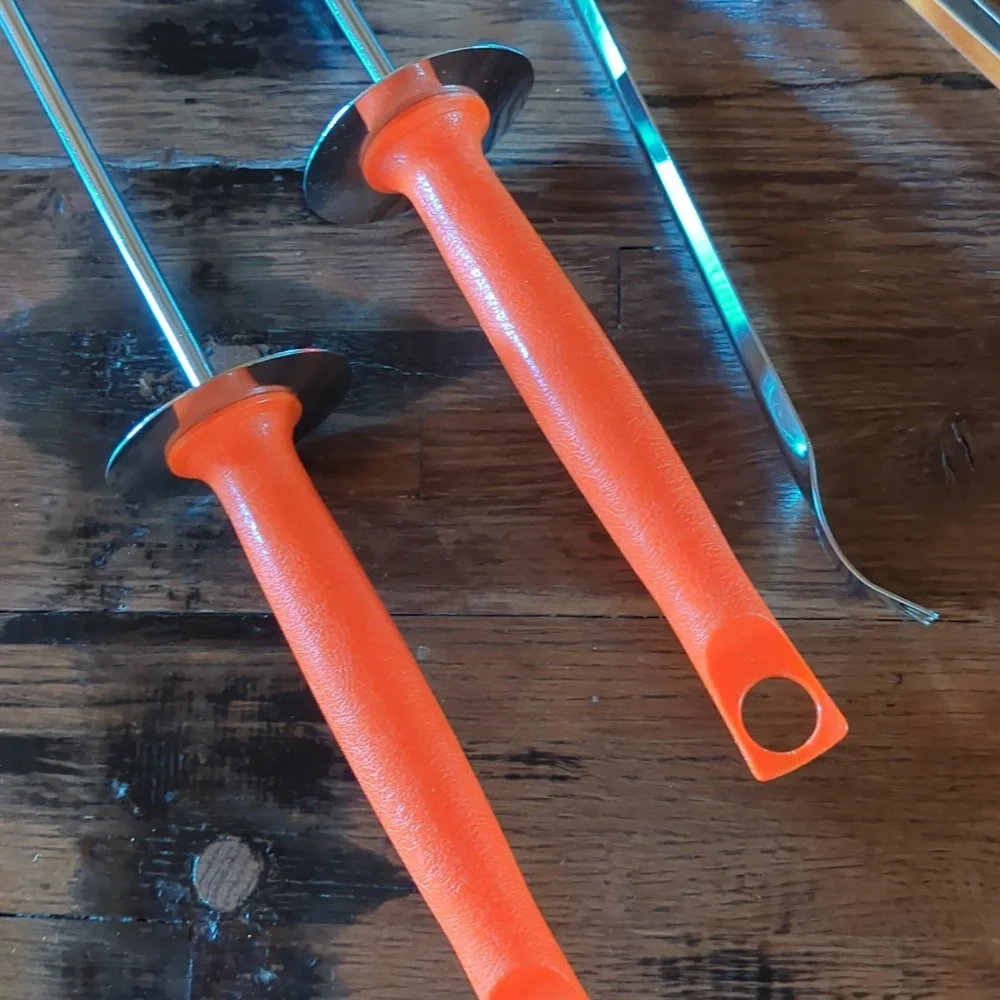 EUC Vintage Androck Chrome Plate BBQ Utensils - Three Piece Set.